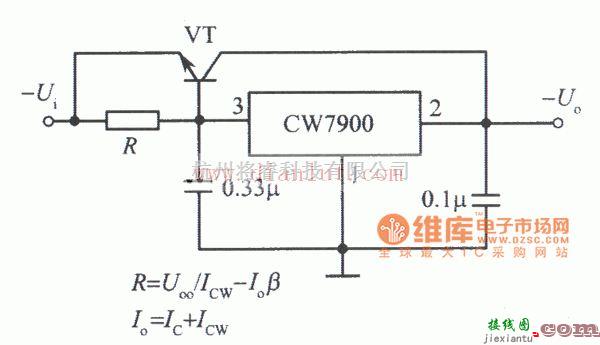 电源电路中的基于CW7900芯片制作大电流输出的集成稳压电源电路  第1张