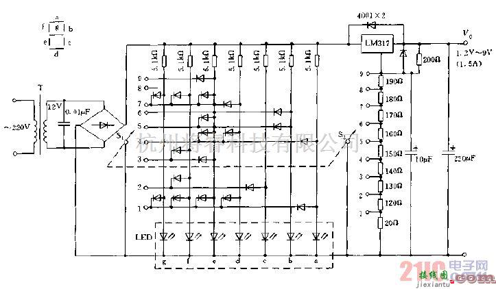 电源电路中的数字显示稳压电源电路图  第1张