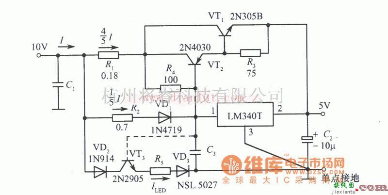 电源电路中的由集成稳压器构成的稳压电源电路  第1张