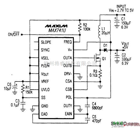 电源电路中的输入为+3~+5V 1A时电压为5V电源电路
  第1张