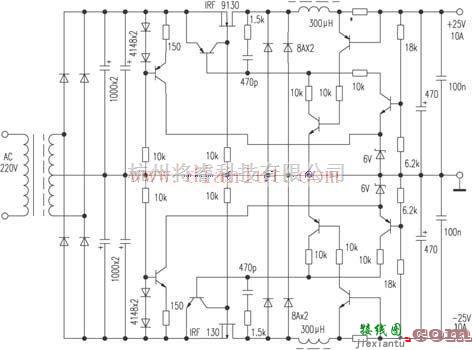 电源电路中的由晶体管搭建的简易串联开关电源电路  第1张