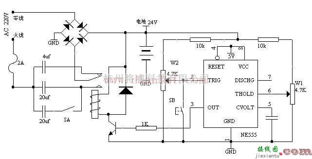 电源电路中的带限流降压功能的蓄电池充电器  第1张