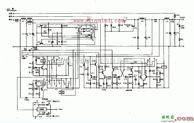 电源电路中的采用自激换流器的-24V稳压电源电路  第1张