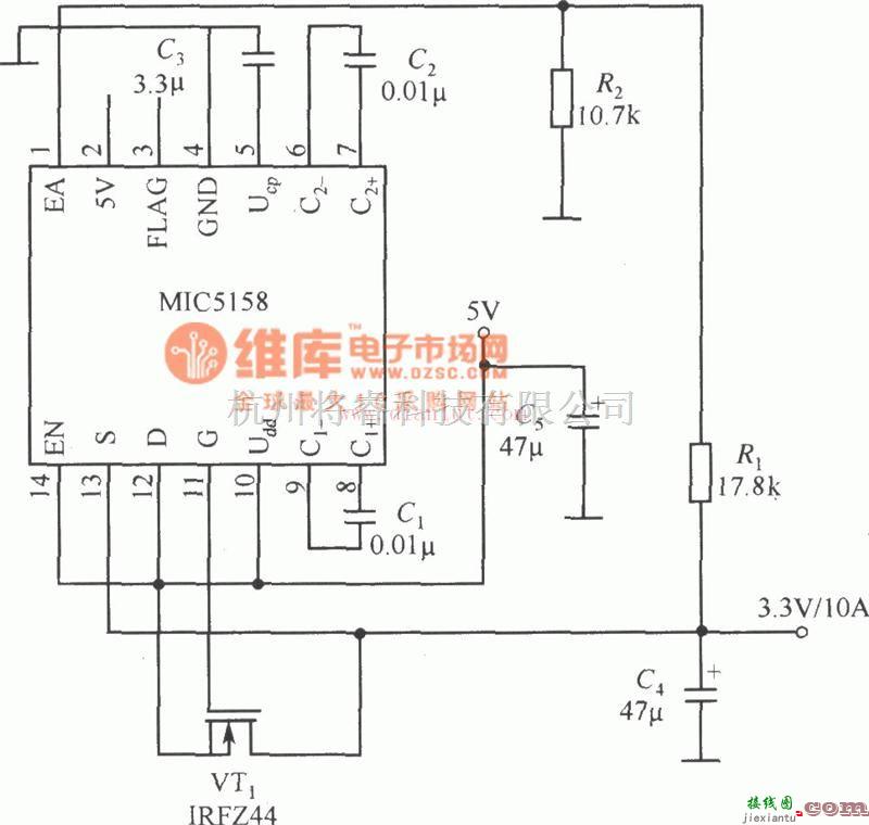 电源电路中的MIC5158线性稳压器  第1张