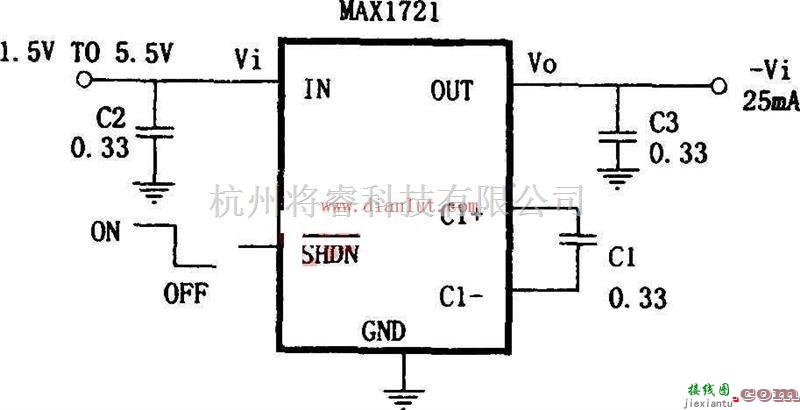 电源电路中的利用MAX172构成的微型极性反转电源电路  第1张