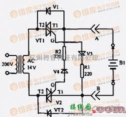 充电电路中的无极性充电器电路图  第1张