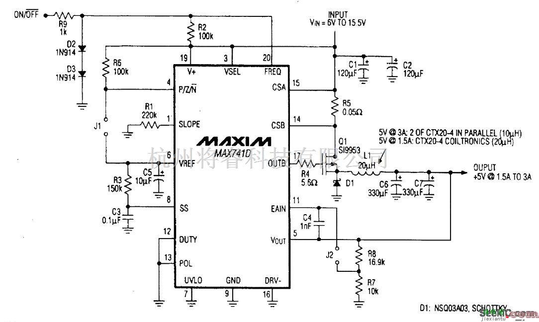 电源电路中的1.5-3A，+5V电源,6-15V输入电路  第1张