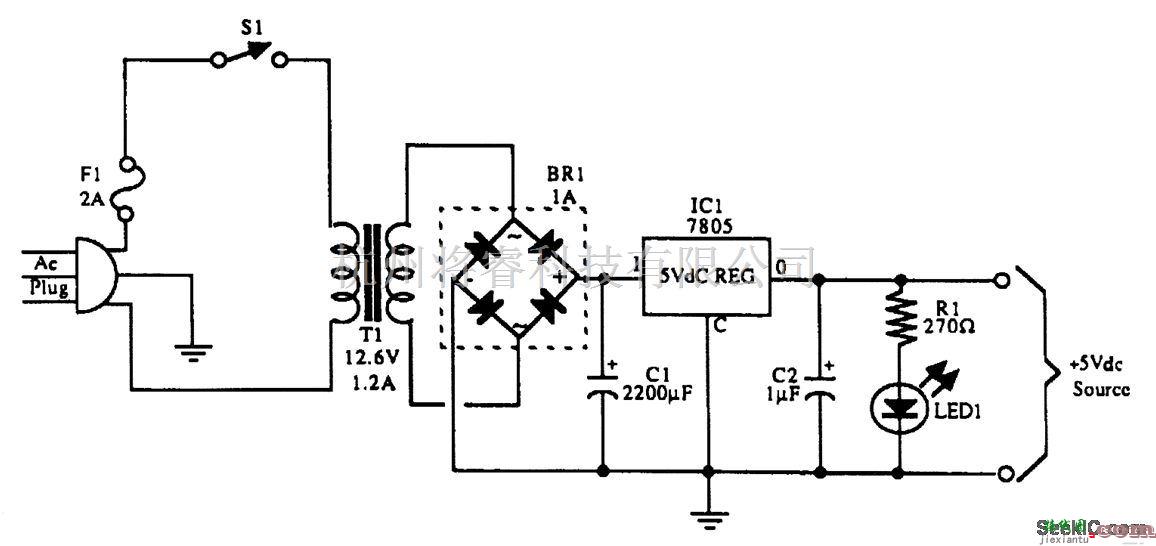 电源电路中的5V直流稳压电源  第1张