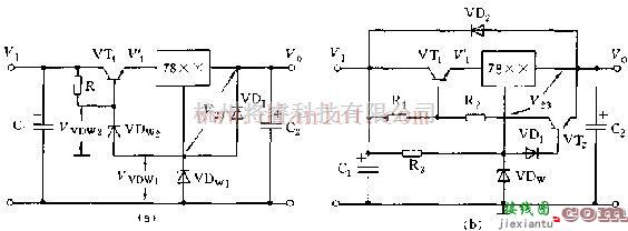 电源电路中的采用78xx扩大输出电压范围的电压稳压器电路  第1张