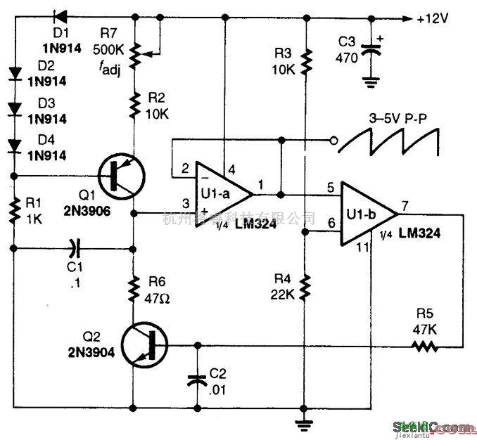 运算放大电路中的运算放大器线性锯齿波发生器  第1张