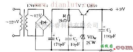 电源电路中的采用U850管构成的稳压电源电路  第1张