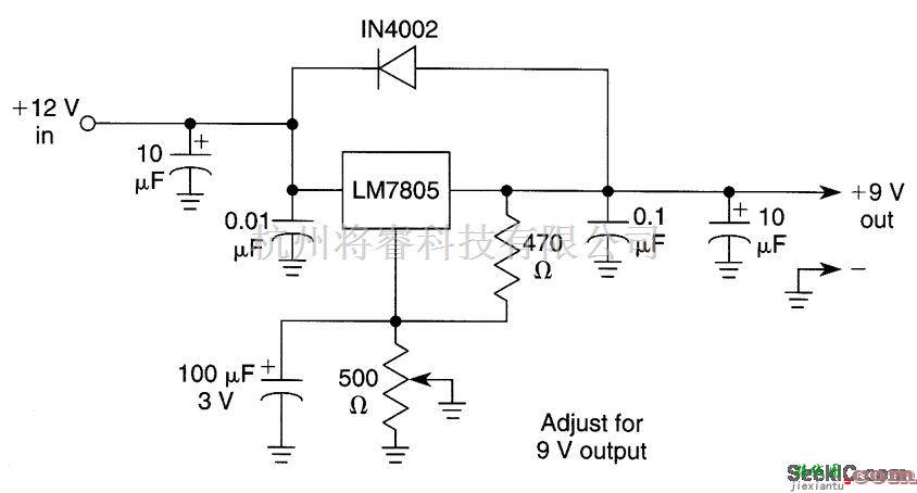 电源电路中的简单9V电源  第1张