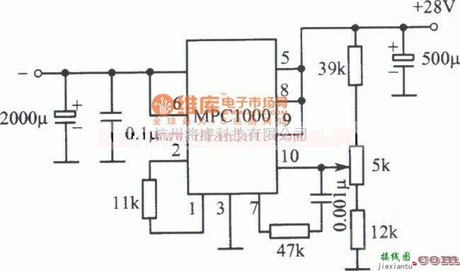 电源电路中的由MPC1000构成的28V/10A稳压电源  第1张