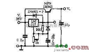 电源电路中的可调高稳压块电流扩展电路图  第1张