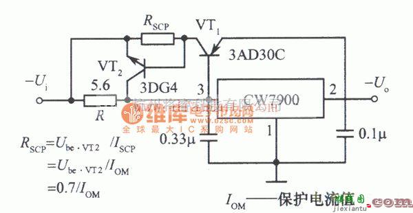 电源电路中的带外接扩流管保护的大电流集成稳压电源电路  第1张