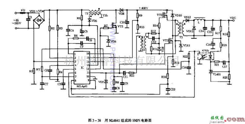 电源电路中的基于ML4841芯片组成的SMPS电路  第1张