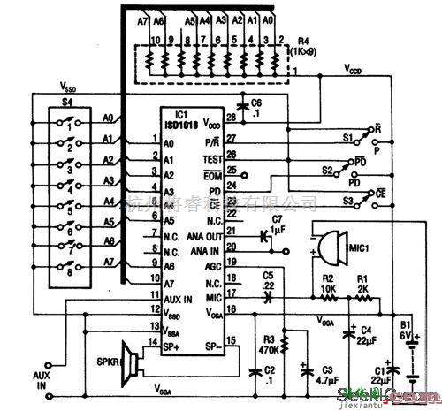 控制电路中的单芯片留言系统  第1张