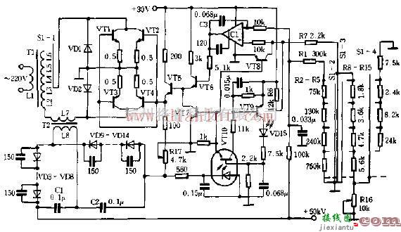电源电路中的可调高压电源电路  第1张