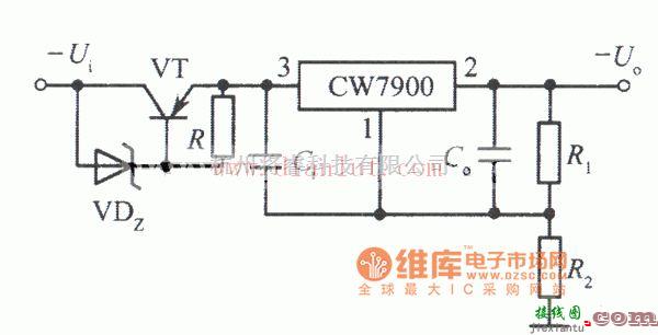 电源电路中的CW7900构成的高输入—高输出电压集成稳压电源电路路  第1张