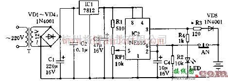 电源电路中的由NE555组成的电池自动充电器电路  第1张