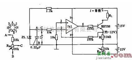 电源电路中的采用运算放大器和BSY86达林顿管的恒流源电路  第1张