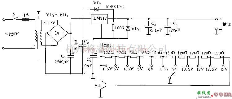 电源电路中的基于LM317的稳压电源电路  第1张