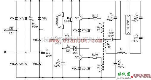 电源电路中的30W荧光灯电子镇流器  第1张