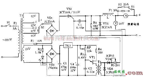 电源电路中的四档可调多功能晶闸管充电器电路  第1张