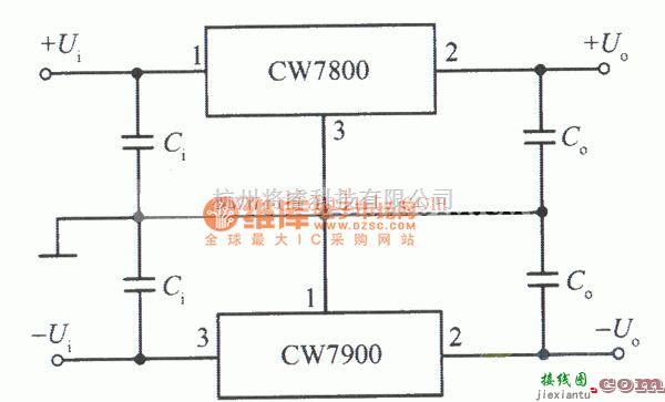 电源电路中的CW7800和CW7900构成正负输出电压集成稳压电源  第1张