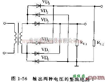 电源电路中的能输出两种电压的整流电路  第1张