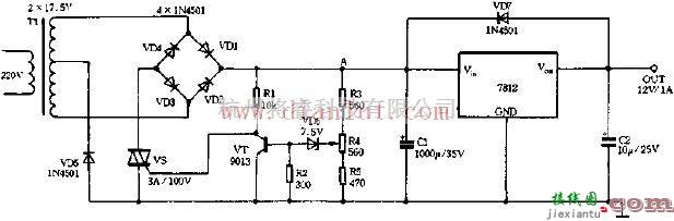 电源电路中的基于LM7812设计自适应直流稳压器电路  第1张