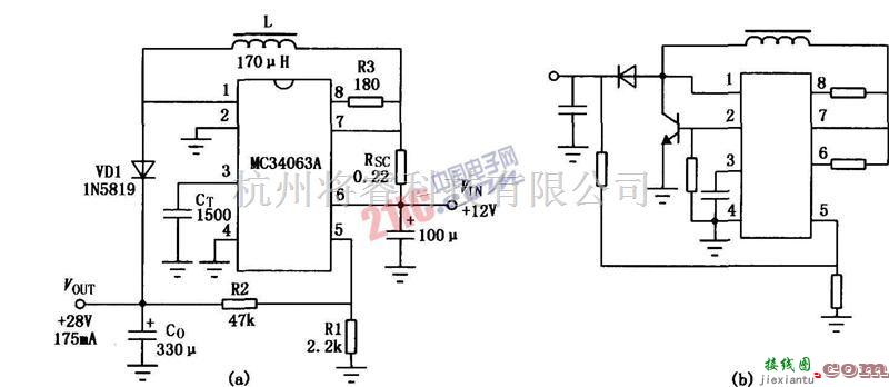 电源电路中的基于MC3406A的DC-DC集成变换器电路  第1张