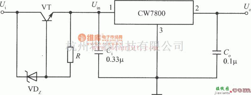 电源电路中的CW7805构成的正5V直流电压的稳压电源电路图  第1张