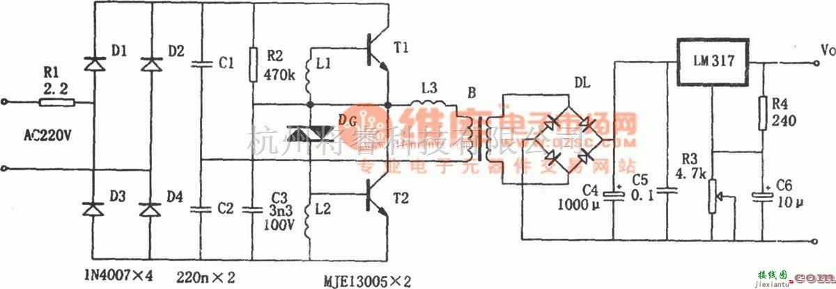 电源电路中的LM317电子变压稳压电源  第1张