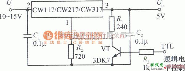 电源电路中的CW117／CW217／CW317构成的逻辑控制集成稳压电源电路  第1张