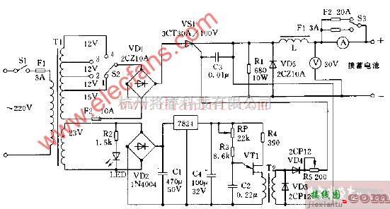 电源电路中的晶闸管充电器电路图及其工作原理  第1张