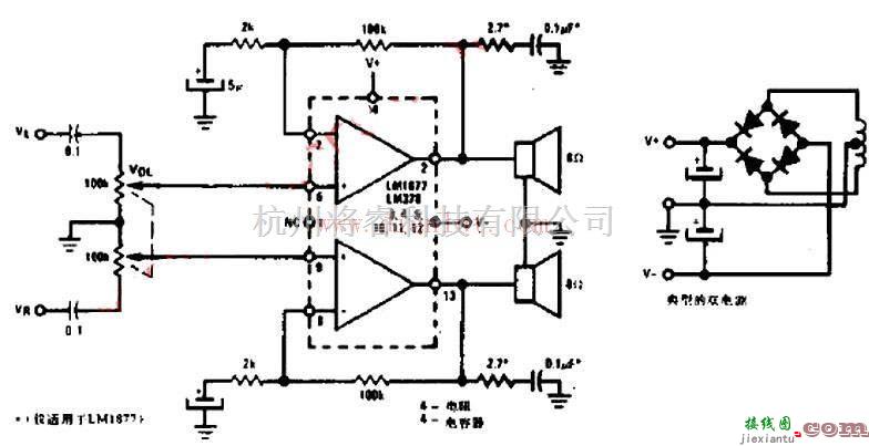 电源电路中的采用基本元器件设计双电源同相放大器电路  第1张