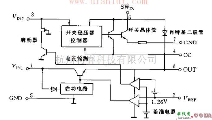 电源电路中的介绍TL499A芯片的内部结构电路  第1张