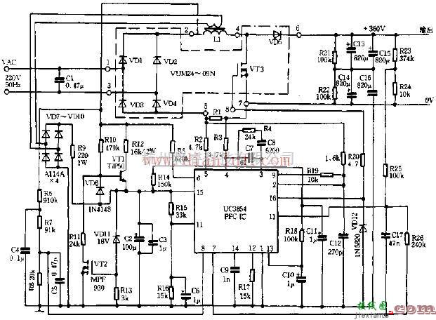 电源电路中的输出为3KW的有源PFC升压变换器  第1张