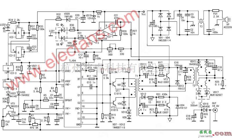 电源电路中的基于TL494的电动车充电器电路  第2张