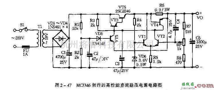 电源电路中的基于MC3346芯片制作高性能直流稳压电源电路  第2张