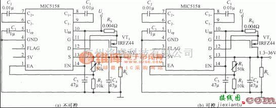 电源电路中的MIC5158构成的输出电压可调稳压器电路  第1张