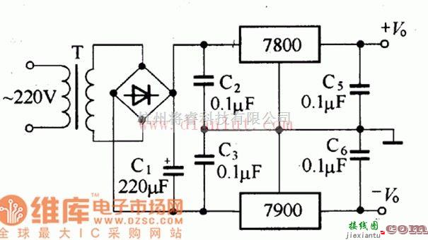 电源电路中的正、负电压同时输出的稳压器电路设计  第1张