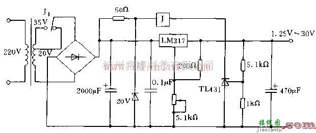 电源电路中的基于LM317芯片制作自适应式稳压电源电路  第1张