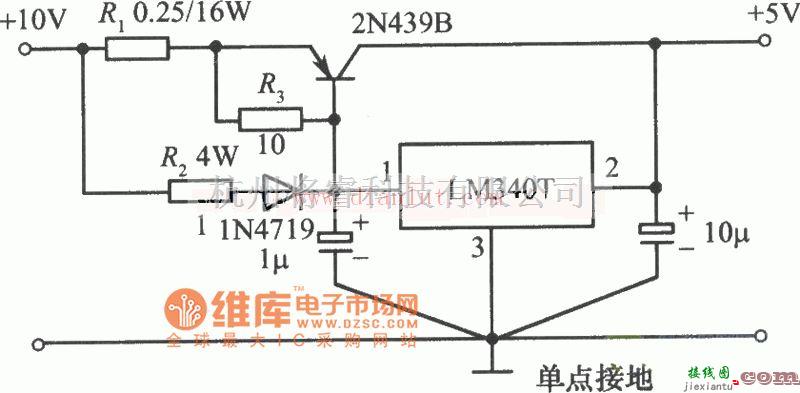 电源电路中的采用LM340T集成稳压器构成的5V/5A稳压电源电路  第1张