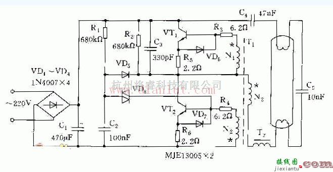 电源电路中的实用电子整流器的电路图  第1张