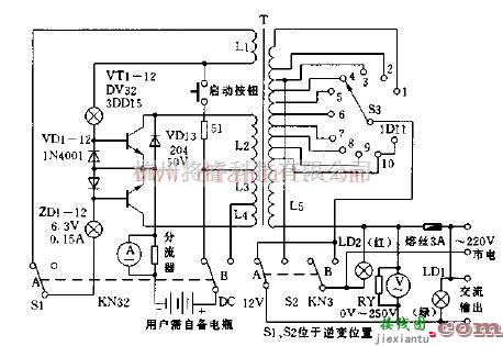 电源电路中的调压、充电、逆变三用仪  第1张