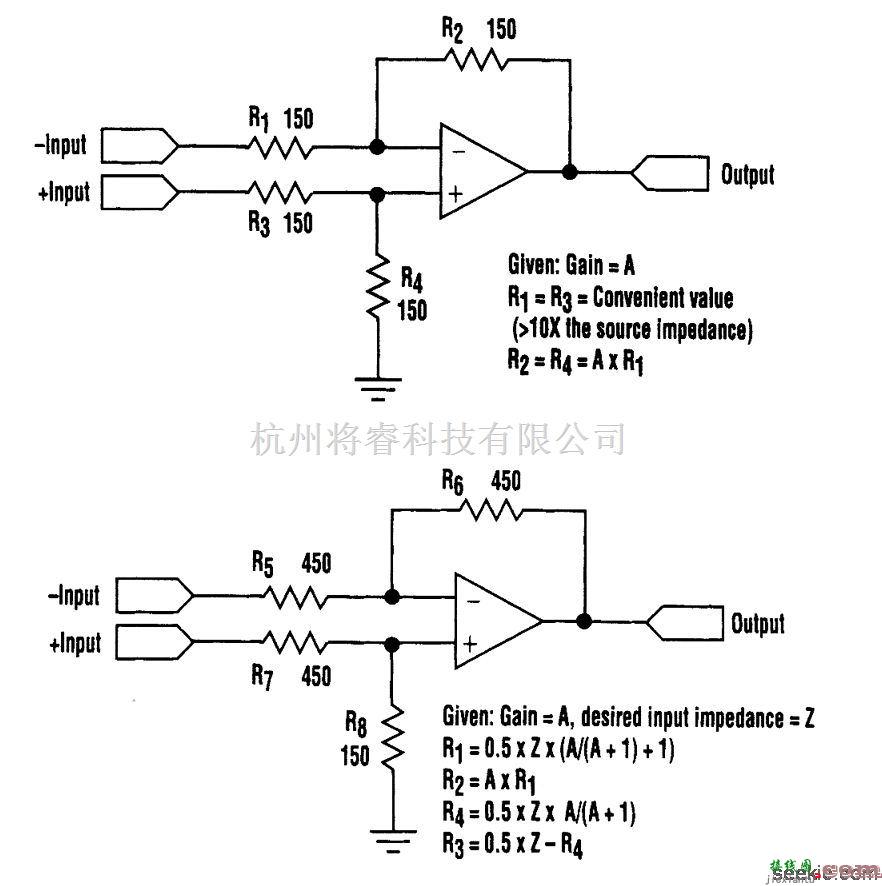 线性放大电路中的增强运算放大器的平衡放大器  第1张