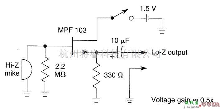线性放大电路中的HI-Z麦克风缓冲放大器  第1张