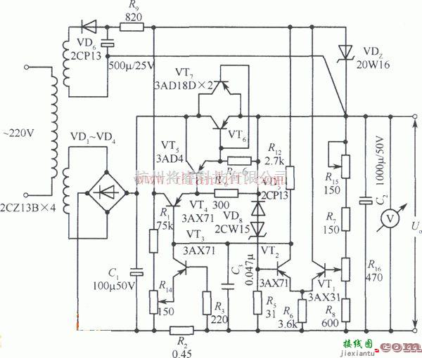 电源电路中的采用简单元器件制作限流保护24V稳压电源电路  第1张